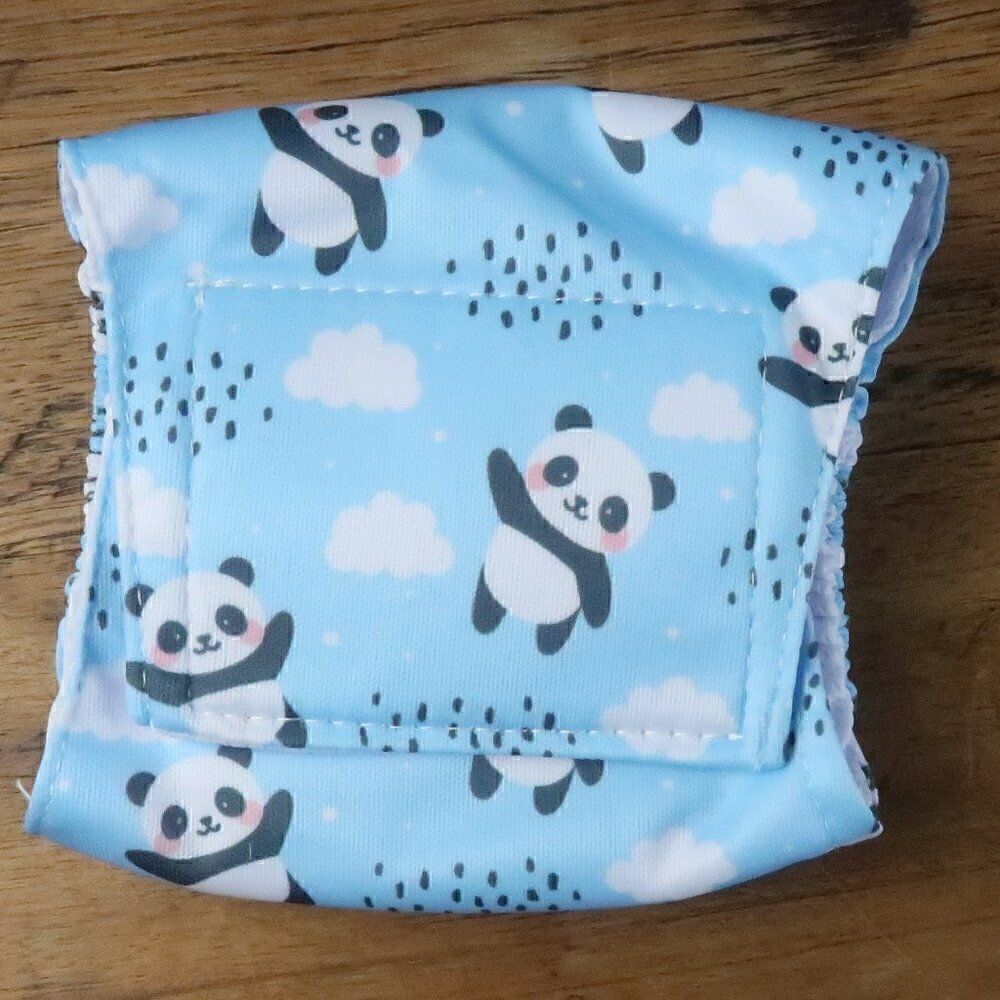 XS  WATERPROOF DOG BELLY BAND BLUE PANDA PRINT WASHABLE NEW